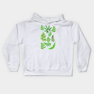 Ferns in Gouache Kids Hoodie